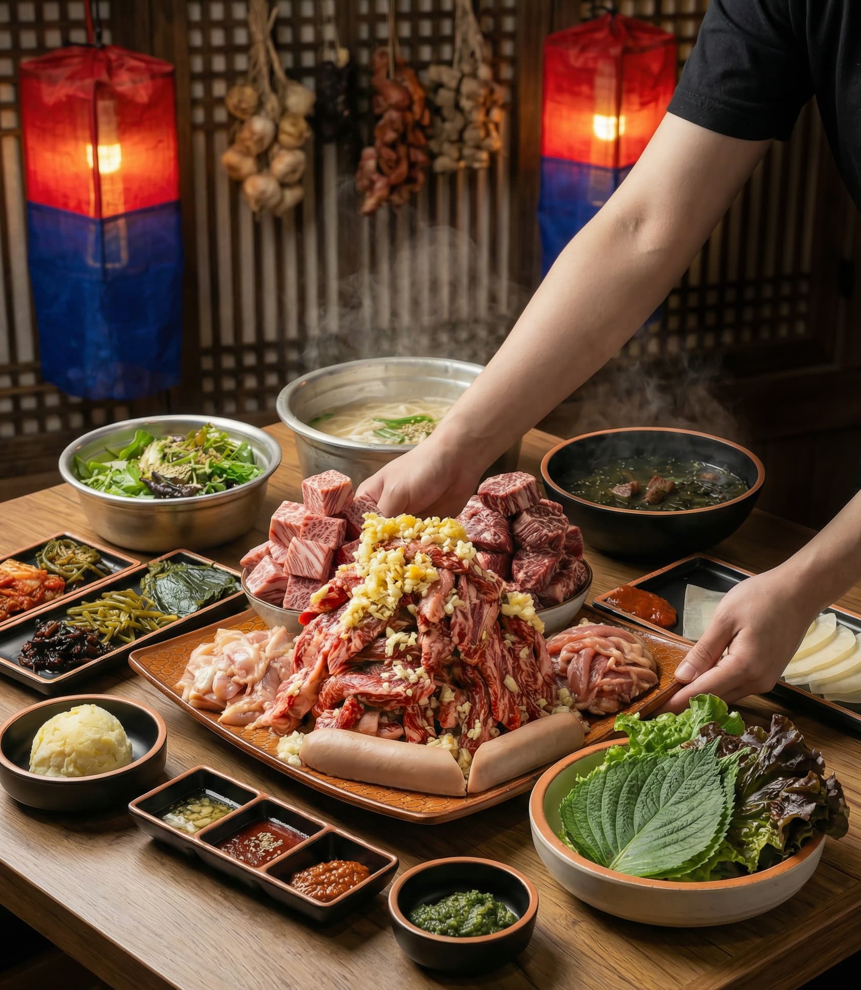 대화숯불가든 경주식 상차림